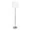 Mod Lighting and Decor Brushed Nickel-Finish Floor Lamp with Drum Shade - 58" - Silver and White